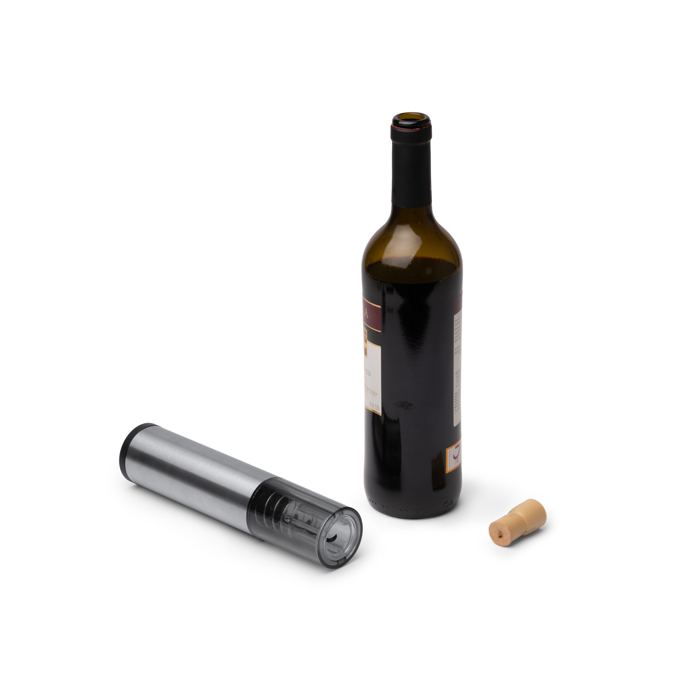 Tirbușon ATM WRK PINGUX 1891 negru și argintiu – exemplu de utilizare cu sticlă de vin